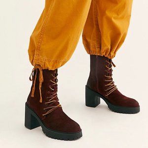 Free People Dylan Lace - Up Boots Merlot